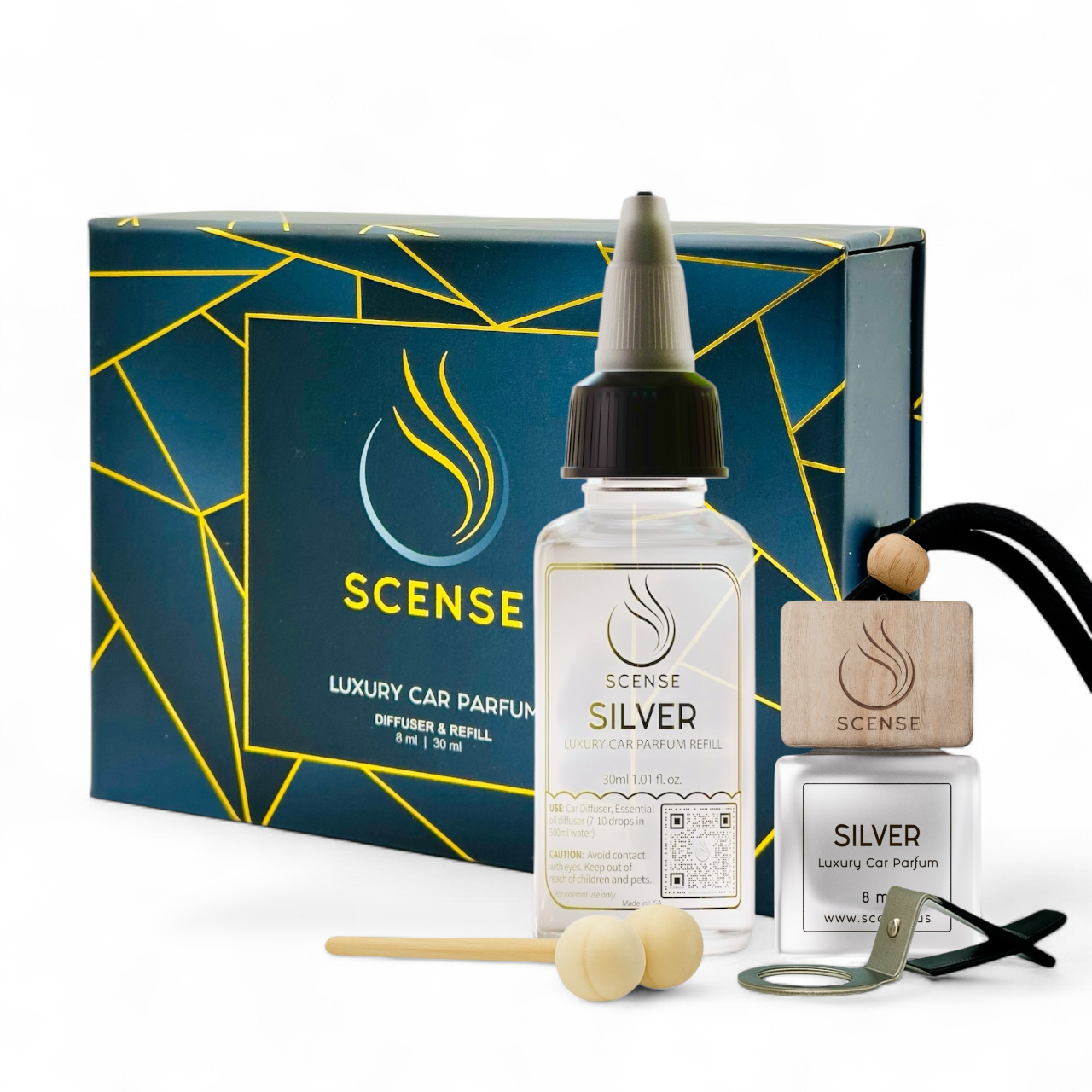 SILVER (Creed Silver Mountain Water inspired) Car fragrance set